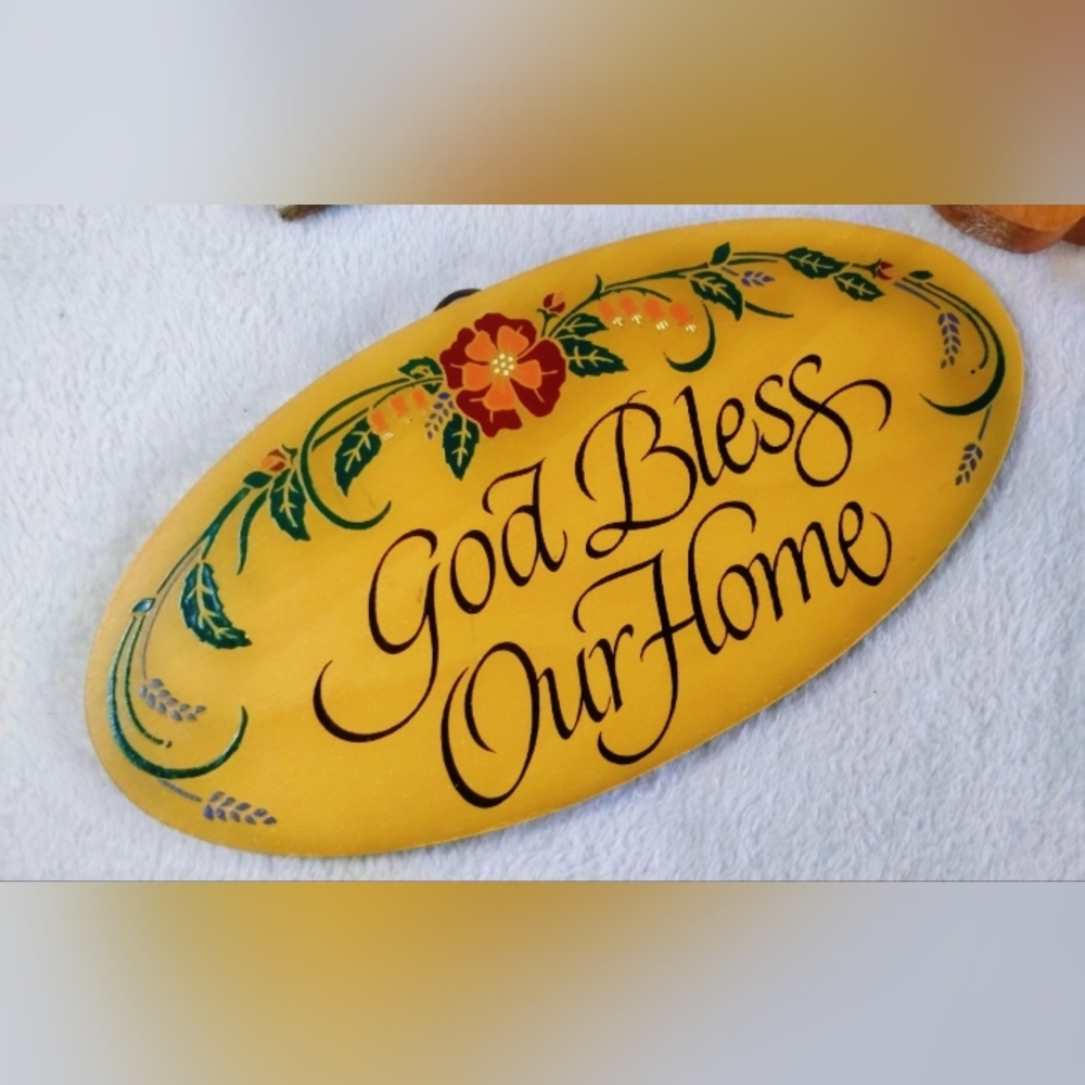 Vintage "God Bless Our Home" Decorative Wall Decor